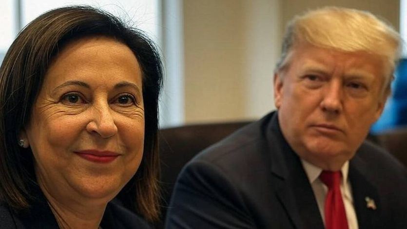 Margarita Robles, ministra de Defensa y Donald Trump, presidente de EEUU