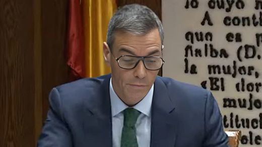 Pedro Sánchez, con gafas en el Senado