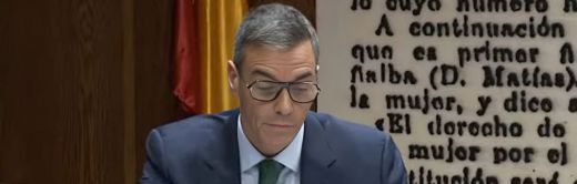 Pedro Sánchez, con gafas en el Senado