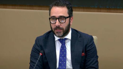 Victor de Aldama, declarando en el Parlament Balear