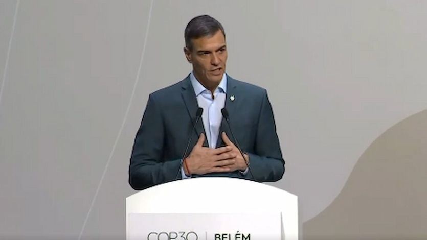 Pedro Sánchez en la cumbre del clima de Belém