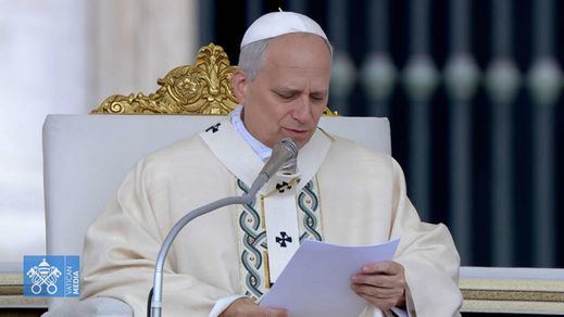 El papa León XIV, en una misa