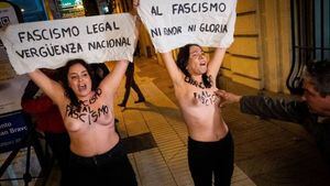 Activistas de Femen, agredidas sexualmente durante su protesta en la misa de Franco