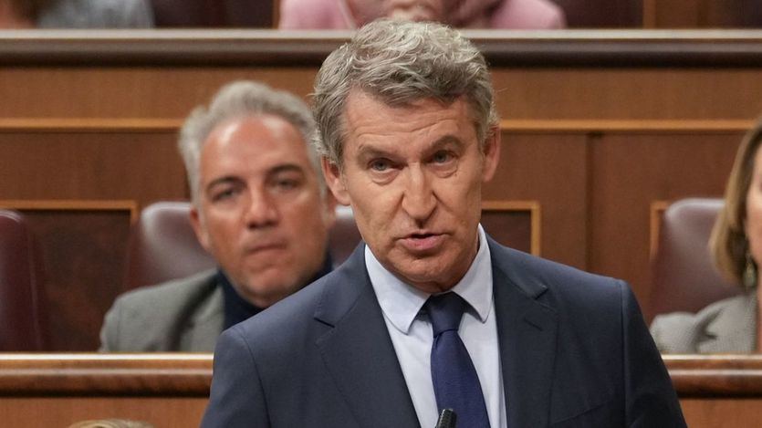 Alberto Núñez Feijóo, en la sesión de control al Gobierno