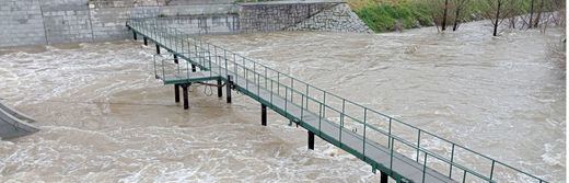 Crecida del río Manzanares por las lluvias