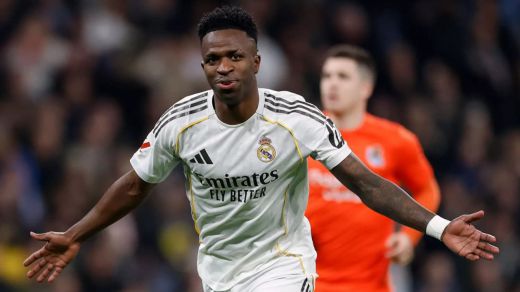 Vinicius celebra un gol