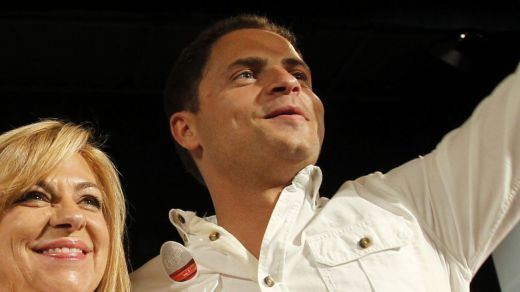 Borja Cabezón, en un acto de hace años con Elena Valenciano