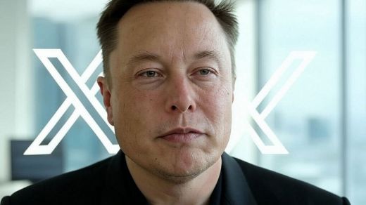 Elon Musk con el logo de X