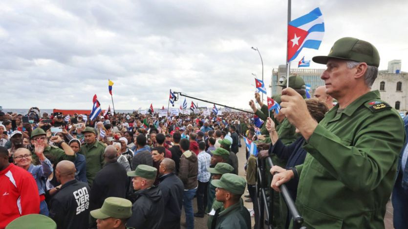 Cuba Díaz-Canel, en un evento en Cuba a favor de la revolución