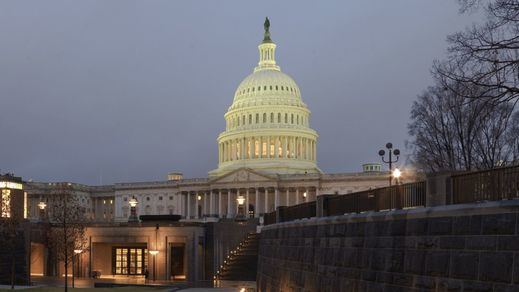 Edificio del Capitolio de EEUU, donde están el Senado y la Cámara de Representantes