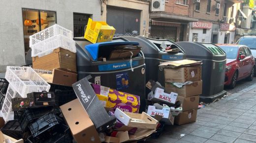 Basura en calles de Madrid