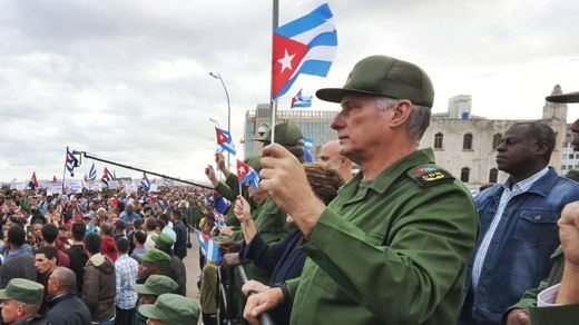 Cuba Díaz-Canel, en un evento en Cuba a favor de la revolución