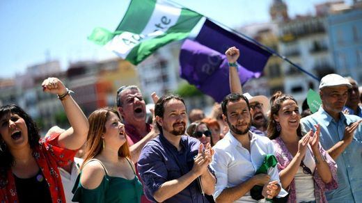 Antigua foto de Podemos en una elecciones andaluzas