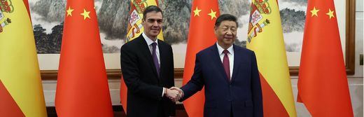Pedro Sánchez y el presidente de China, Xi Jinping