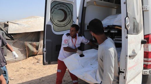 Trabajadores de la Media Luna Roja en Gaza