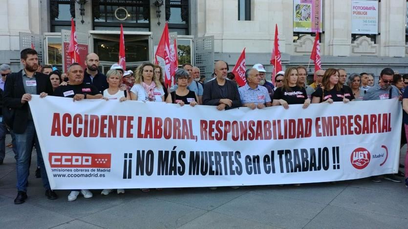 Concentración en la sede del Ayuntamiento de Madrid