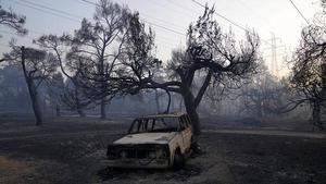 Cientos de bomberos, policías y soldados para controlar el incendio en el norte de Atenas