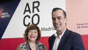 Maribel López, directora de ARCO, y Juan Arrizabalaga, director general de IFEMA MADRID, durante la presentación de ARCOmadrid 2024
