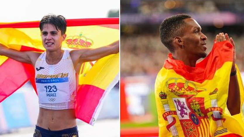 María Pérez y Jordan Díaz, atletas españoles