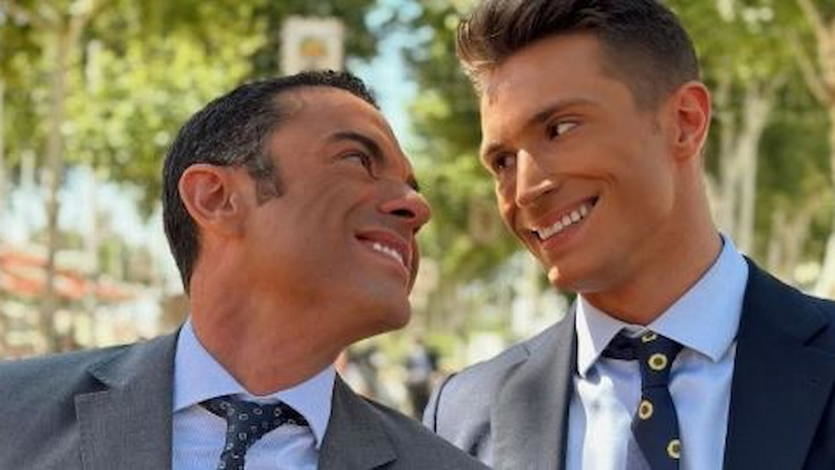 Antonio Rossi y su marido el día de su boda