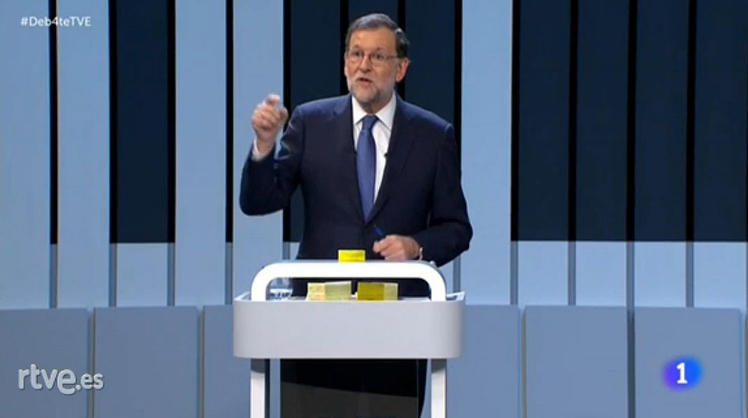 Las anécdotas y curiosidades del 'debate a cuatro': los 'post it' de Rajoy y la 'pinza' PP-Podemos