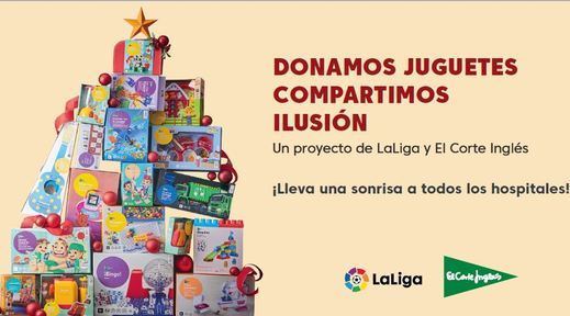 El Corte Inglés colabora con LaLiga y Fundación Aladina para llevar juguetes a hospitales
