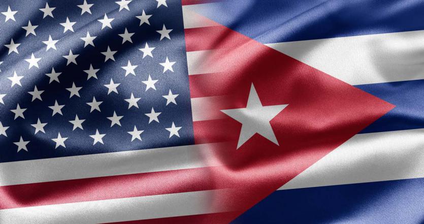  Cuba flag and chart growing US Dollar position 