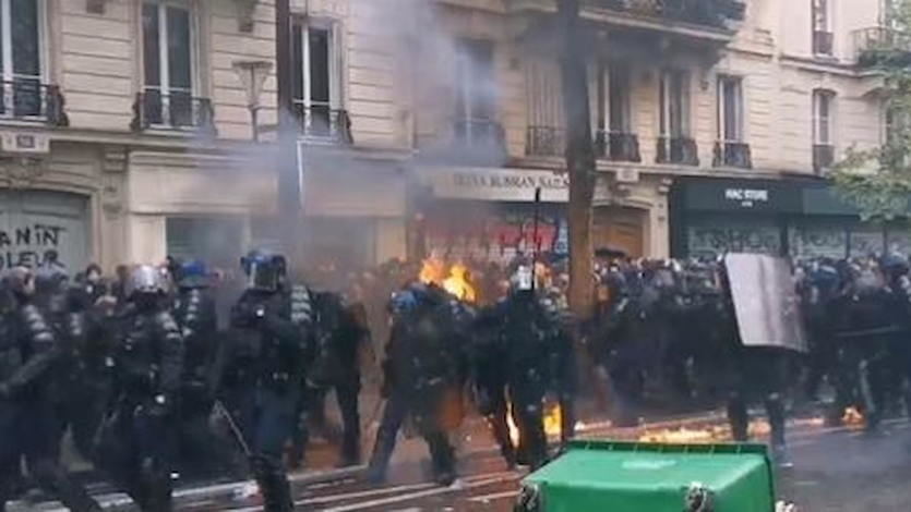 Disturbios en París durante las marchas del 1 de mayo