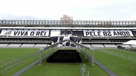 Estadio Vila Belmiro durante el velatorio de Pelé