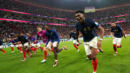 Los jugadores de Francia, celebrando el pase a la final