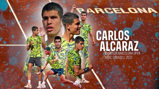 Montaje visual del ATP de Barcelona con Carlos Alcaraz
