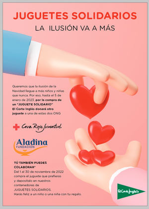 El Corte Inglés destina su campaña de Juguetes Solidarios a Fundación Aladina y Cruz Roja Juventud