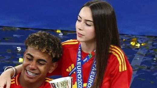 El futbolista Lamine Yamal y la influencer Alex Padilla en la Eurocopa de Alemania