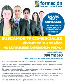 Formación Laboral Comunitaria busca 79 jóvenes comerciales en toda España