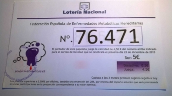 Cambio en el número de la lotería de navidad de la Federación Española de Enfermedades Metabólicas Hereditarias