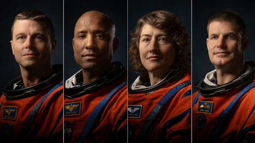 Christina Koch, Victor Glover, Reid Wiseman y Jeremy Hansen