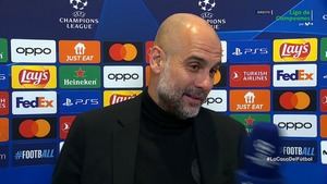 Pep Guardiola, durante las declaraciones sobre el Bernabéu