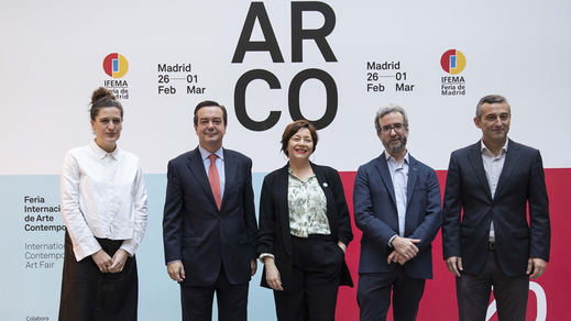 Lucía Casani, directora de La Casa Encendida; Eduardo López-Puertas, director general de IFEMA; Maribel López, directora de ARCOmadrid; Pedro Maisterra, Comité Organizador de ARCO; Cristóbal Sánchez Blesa, director general de Fundación Montemadrid