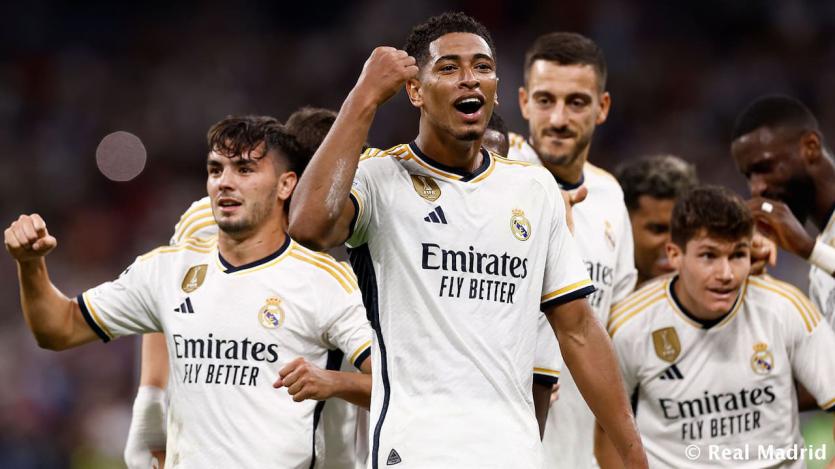 Los jugadores del Real Madrid celebran un gol