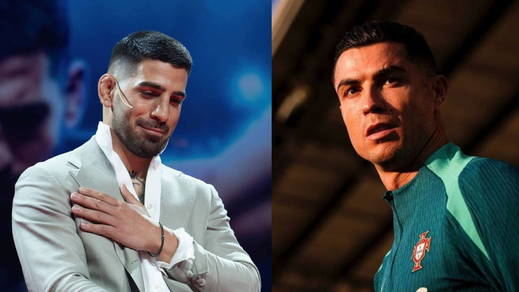 Ilia Topuria, luchador español de UFC y Cristiano Ronaldo, futbolista portugués