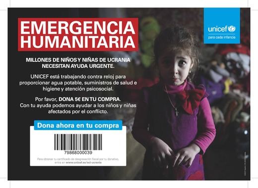 El Corte Inglés colabora con UNICEF España en la emergencia humanitaria de Europa del Este
