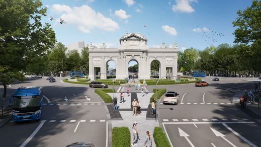 Simulación del aspecto de la calle Alcalá tras la remodelación