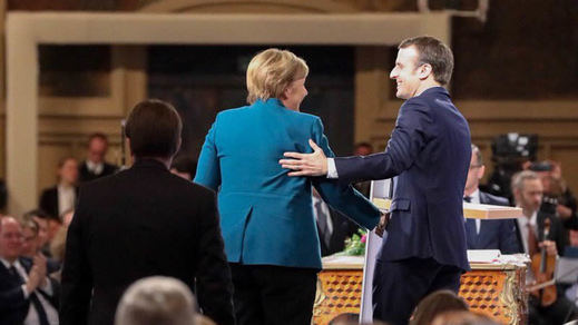 Unos debilitados Merkel y Macron se conjuran contra la ultraderecha y los nacionalismos en Europea