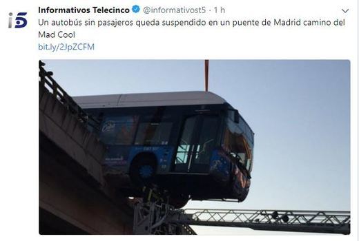 Autobús accidentado del Mad Cool Festival