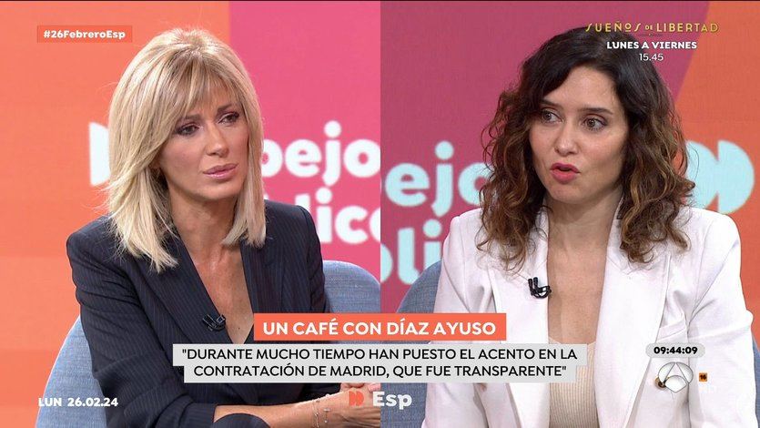 Isabel Díaz Ayuso, en una entrevista en 'Espejo Público' 