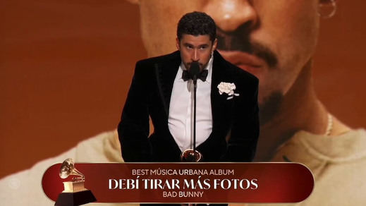 Bad Bunny, durante la gala de los Grammy