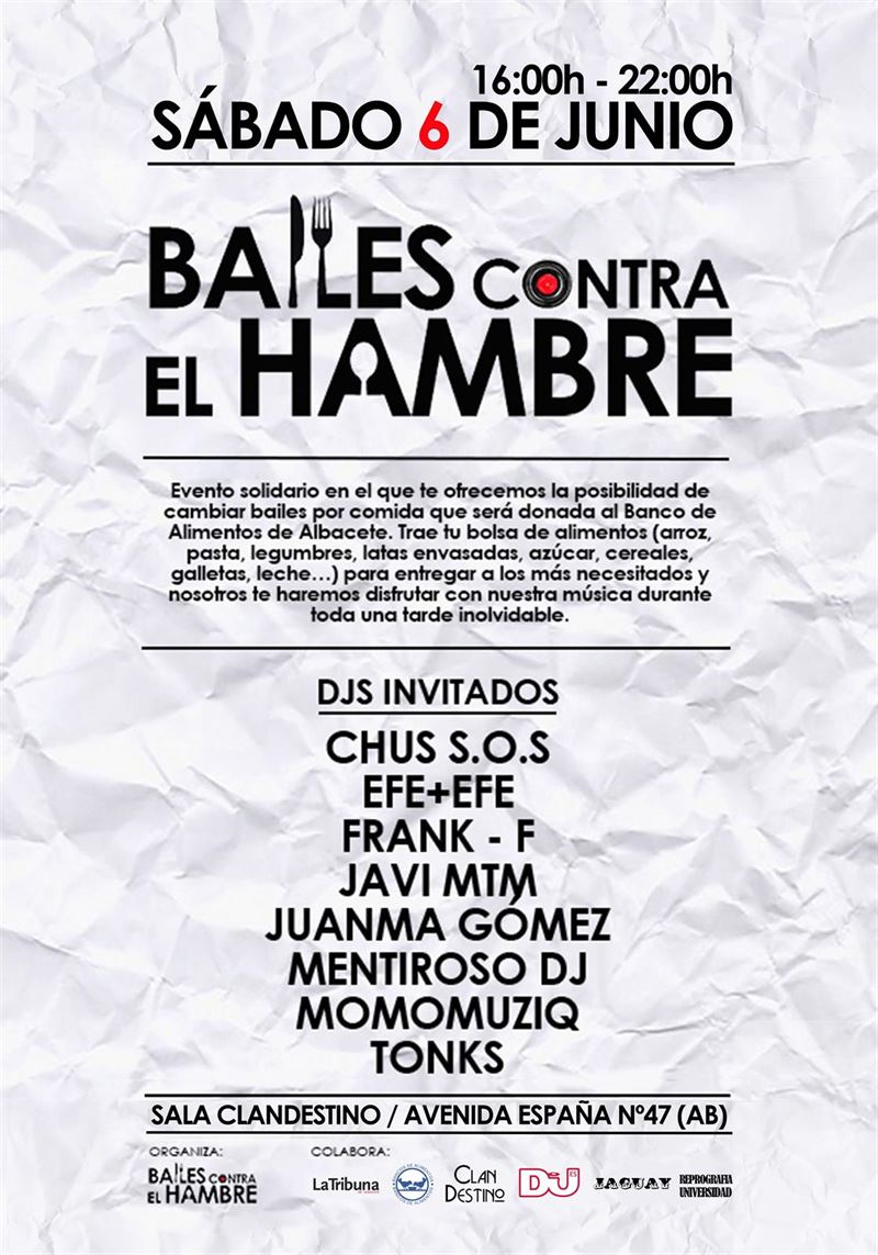 En Albacete, este sábado, ofrecen baile a cambio de alimentos