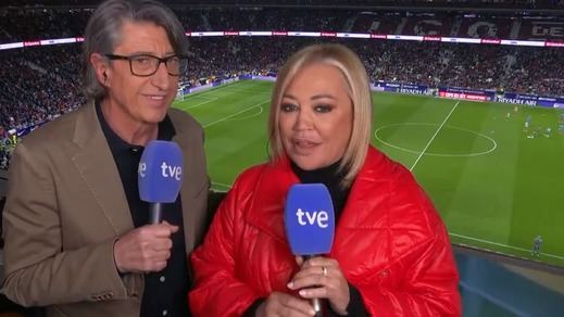 Belén Esteban como comentarista de TVE
