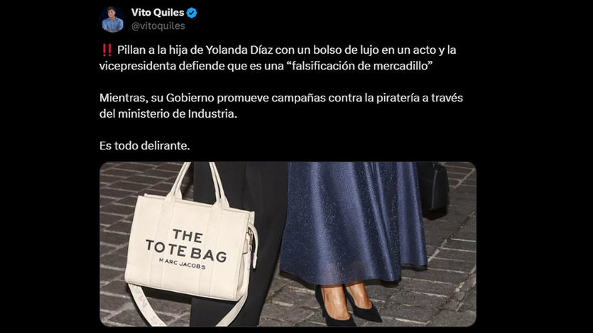 Revuelo en redes con el bolso de la hija de Yolanda Díaz