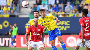 Momento del partido Cádiz-Las Palmas